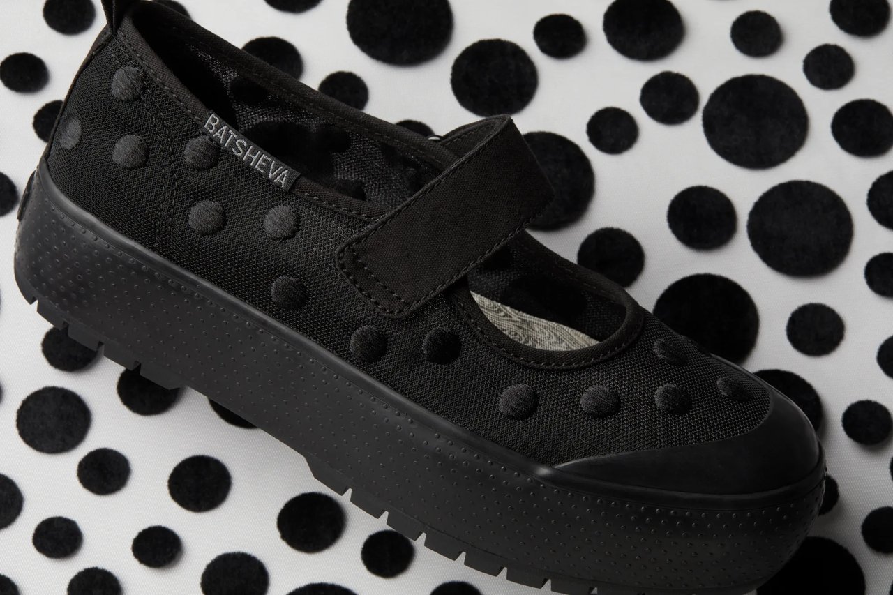 x Batsheva Mary Jane Mesh Polka Dot Lace Up