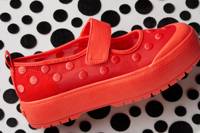x Batsheva Mary Jane Mesh Polka Dot Lace Up Red view