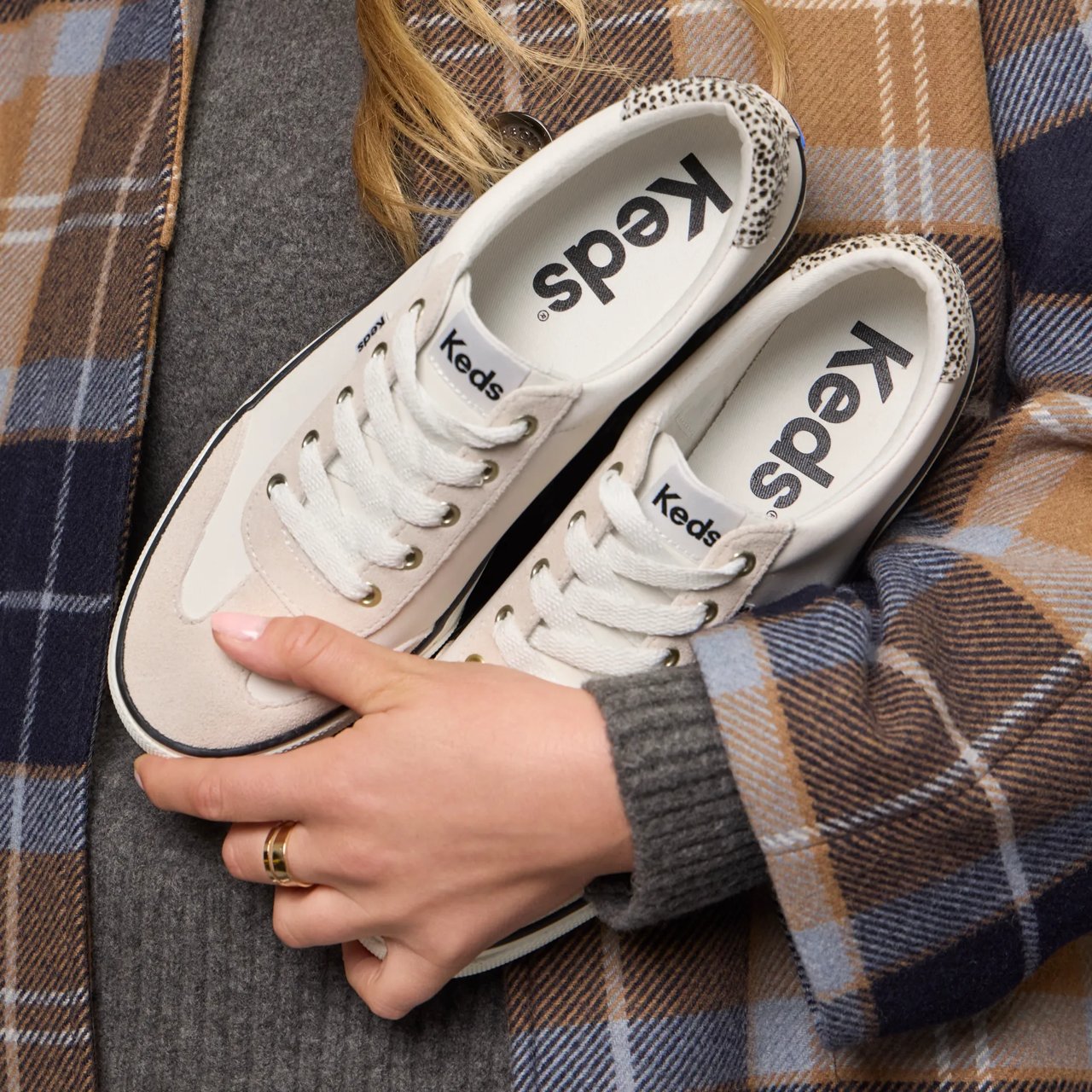 Jump Kick T-Toe Leather/Suede Hair Calf Heel Lace Up