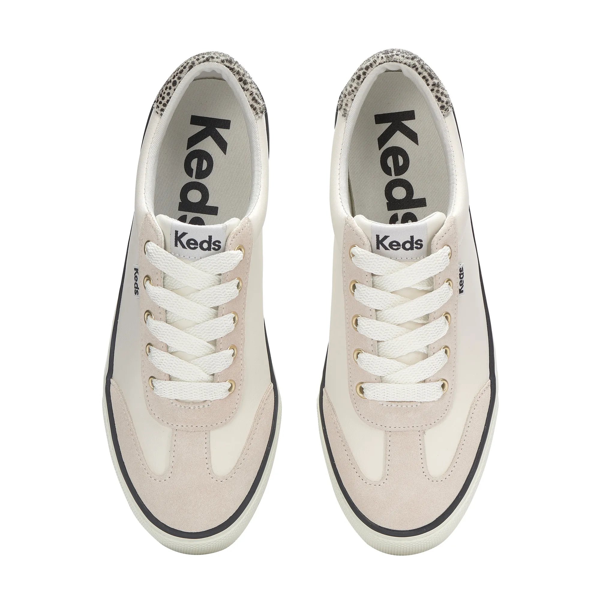 Keds Women's Off White Jump Kick T-Toe Calf Hair Lace Up | KEDS