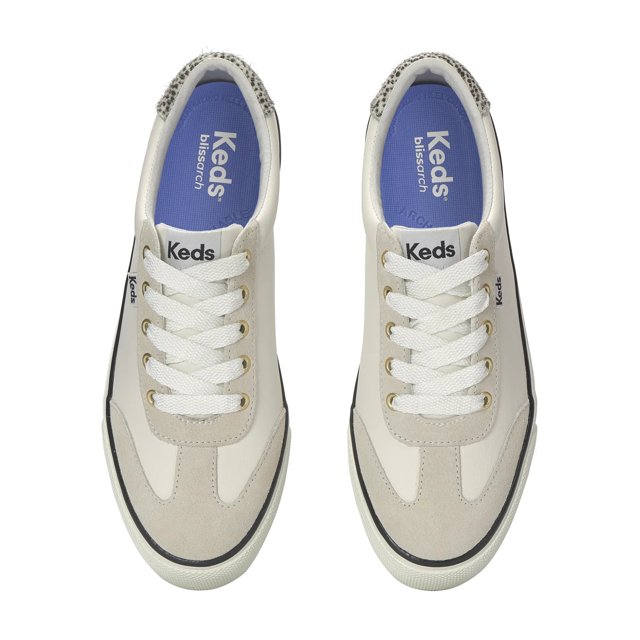 Keds Women's Off White Jump Kick T-Toe Calf Hair Lace Up | KEDS