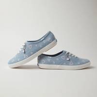 Champion Denim Heart Embroidery Lace Up Blue/Pink view