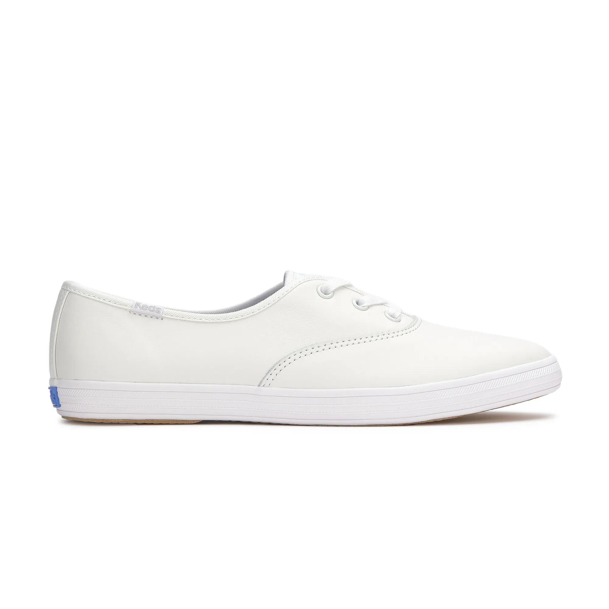 Keds Women's Champion Point Low Leather Lace Up Sneakers in White size 9 - M