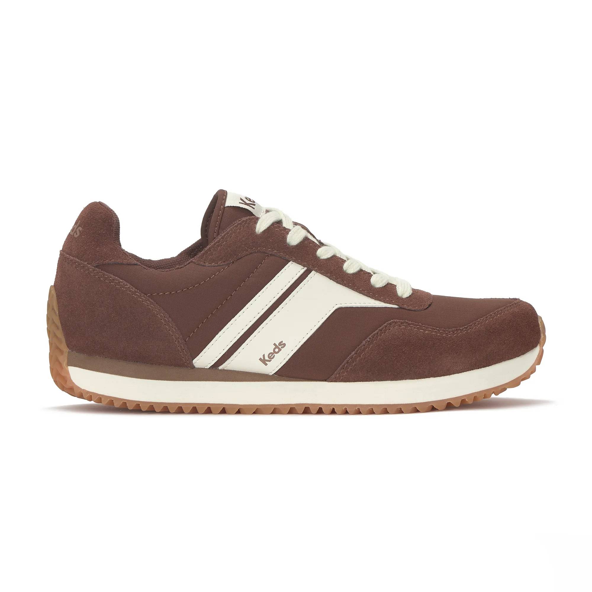 Rena Nylon/Suede Lace Up Brown/Cream view