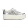 Skyler II Distressed Metallic Leather Lace Up Silver Metallic view