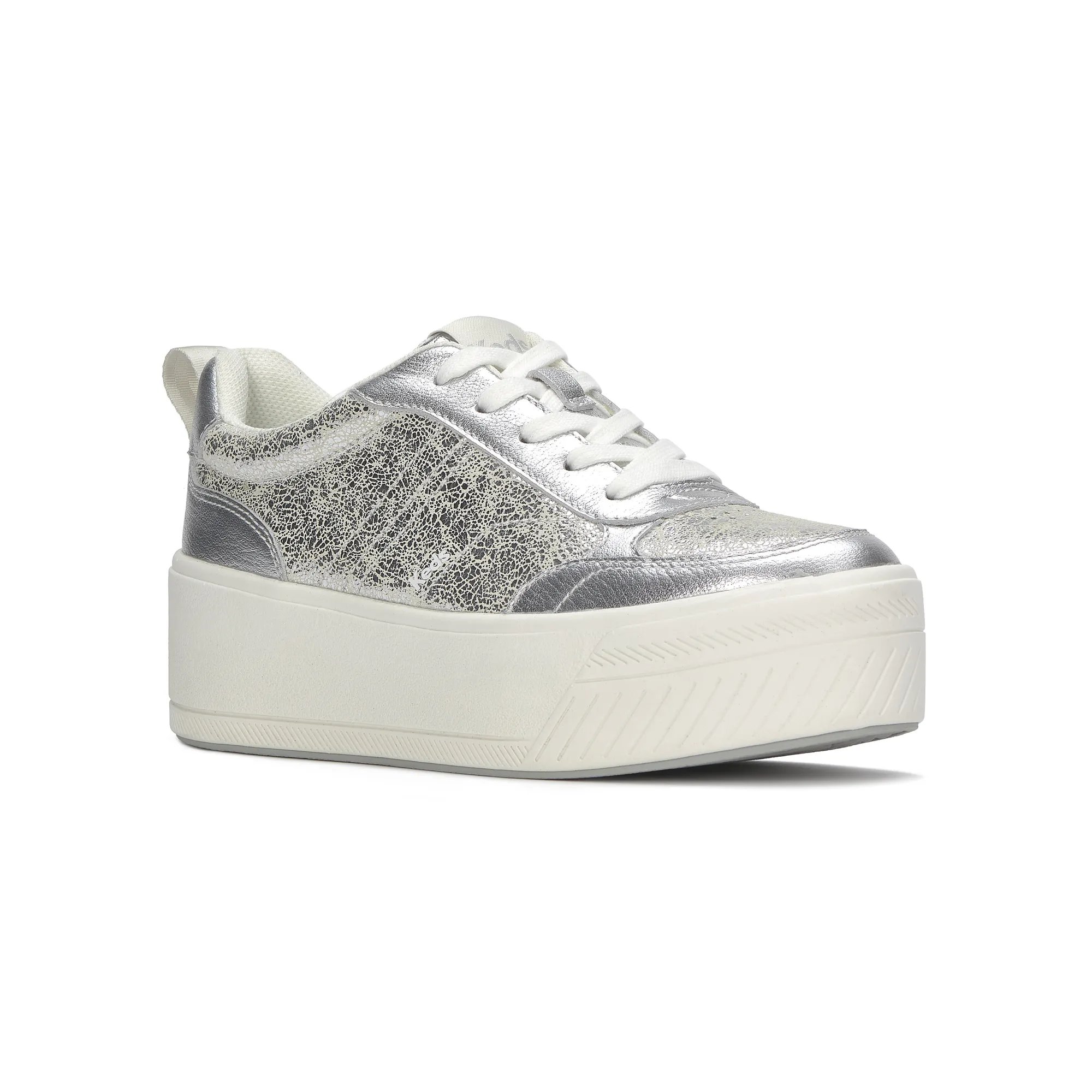 Skyler II Distressed Metallic Leather Lace Up
