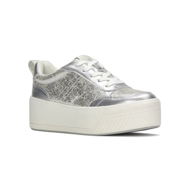 Skyler II Distressed Metallic Leather Lace Up