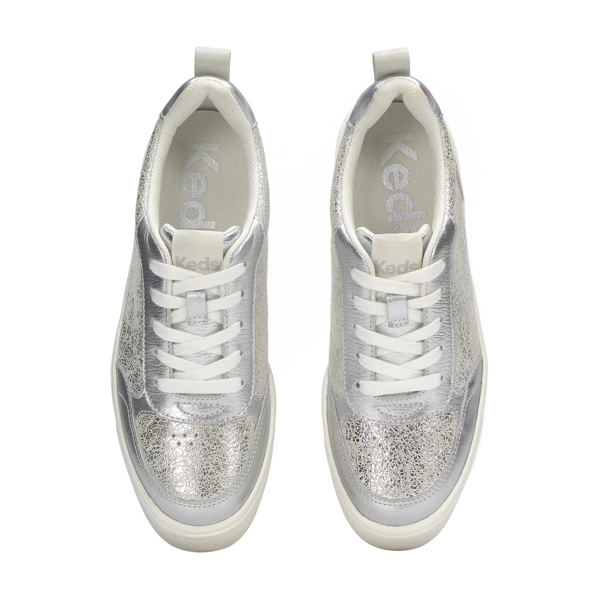 Skyler II Distressed Metallic Leather Lace Up