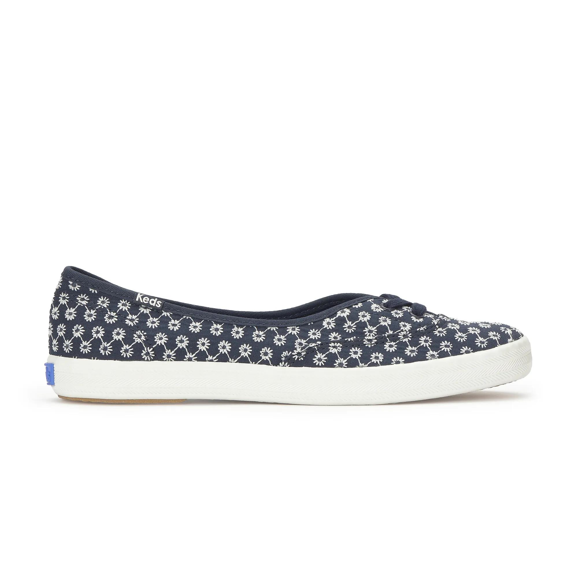 Keds Women's The Mini Daisy Eyelet Slip-On Canvas Sneakers in Navy size 8 - M
