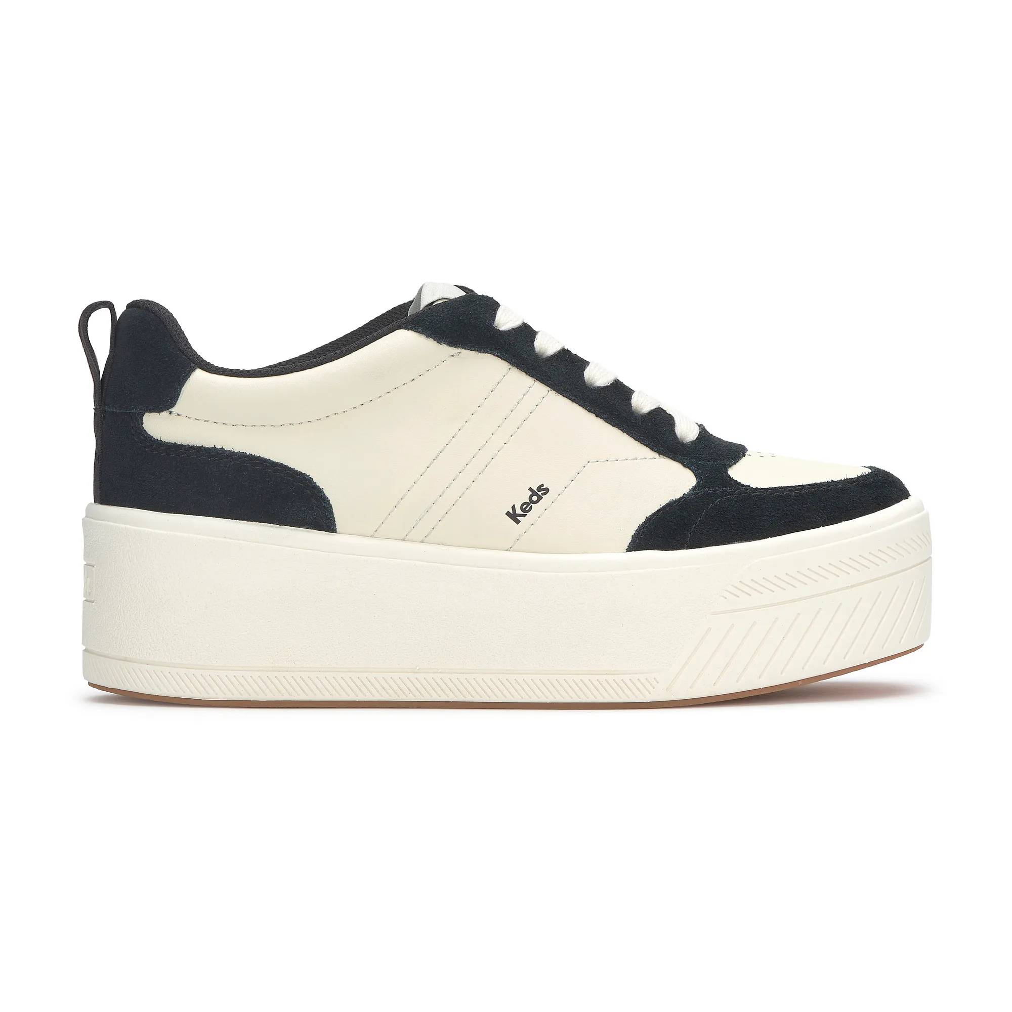 Skyler II Leather/Suede Lace Up Egret/Black view