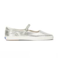Square Toe Mary Jane Distressed Metallic Leather Silver Metallic view
