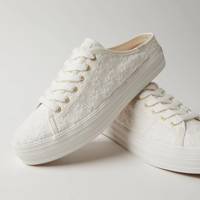 Triple Kick Mule Starburst Eyelet Slip On Off White view