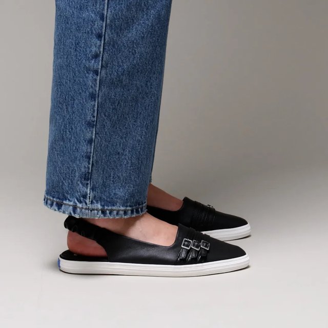 Point Slingback Leather Deco Buckles