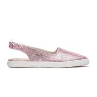 Point Slingback Distressed Metallic Leather Pink view