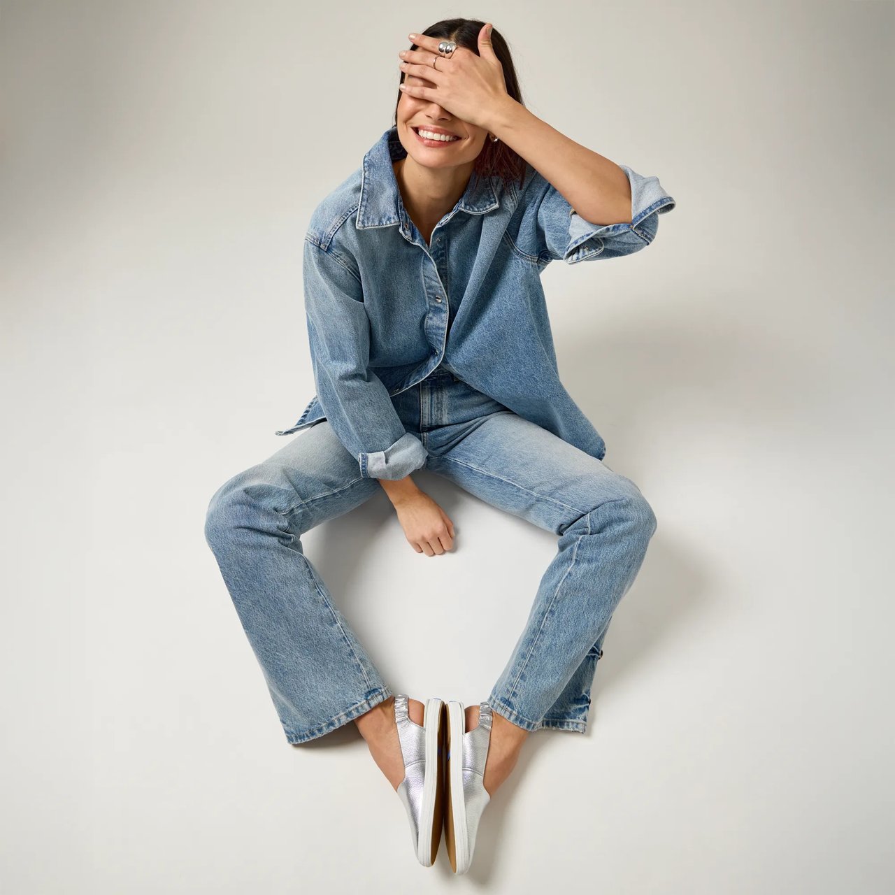 Point Slingback Washed Metallic Leather