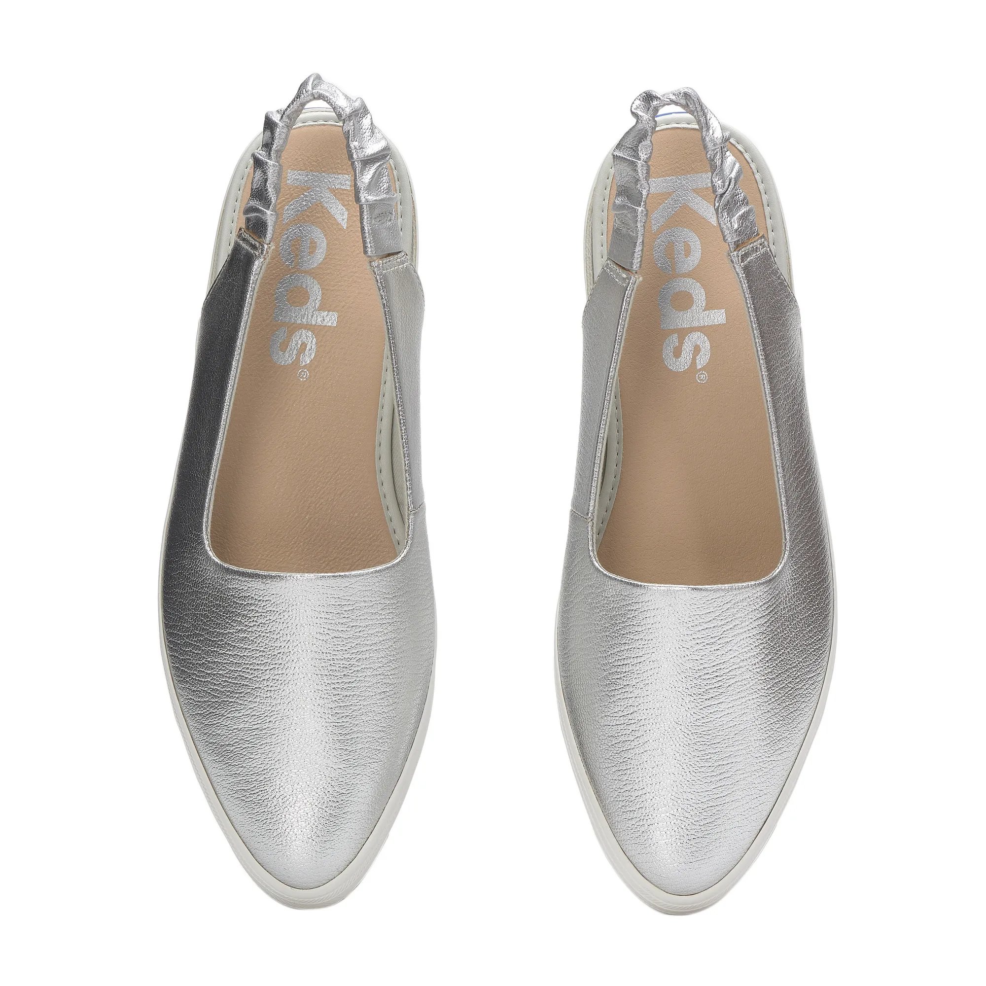 Point Slingback Washed Metallic Leather
