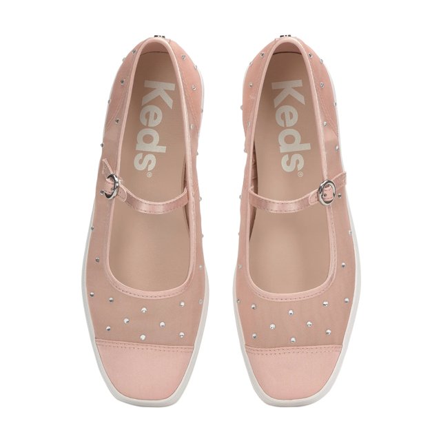 Square Toe Mary Jane Sheer Mesh Jewels