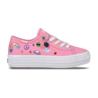 Big Kids Triple Up Emoji Print Lace-Up Pink view