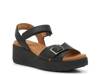 Baminda Wedge Sandal Black Leather view