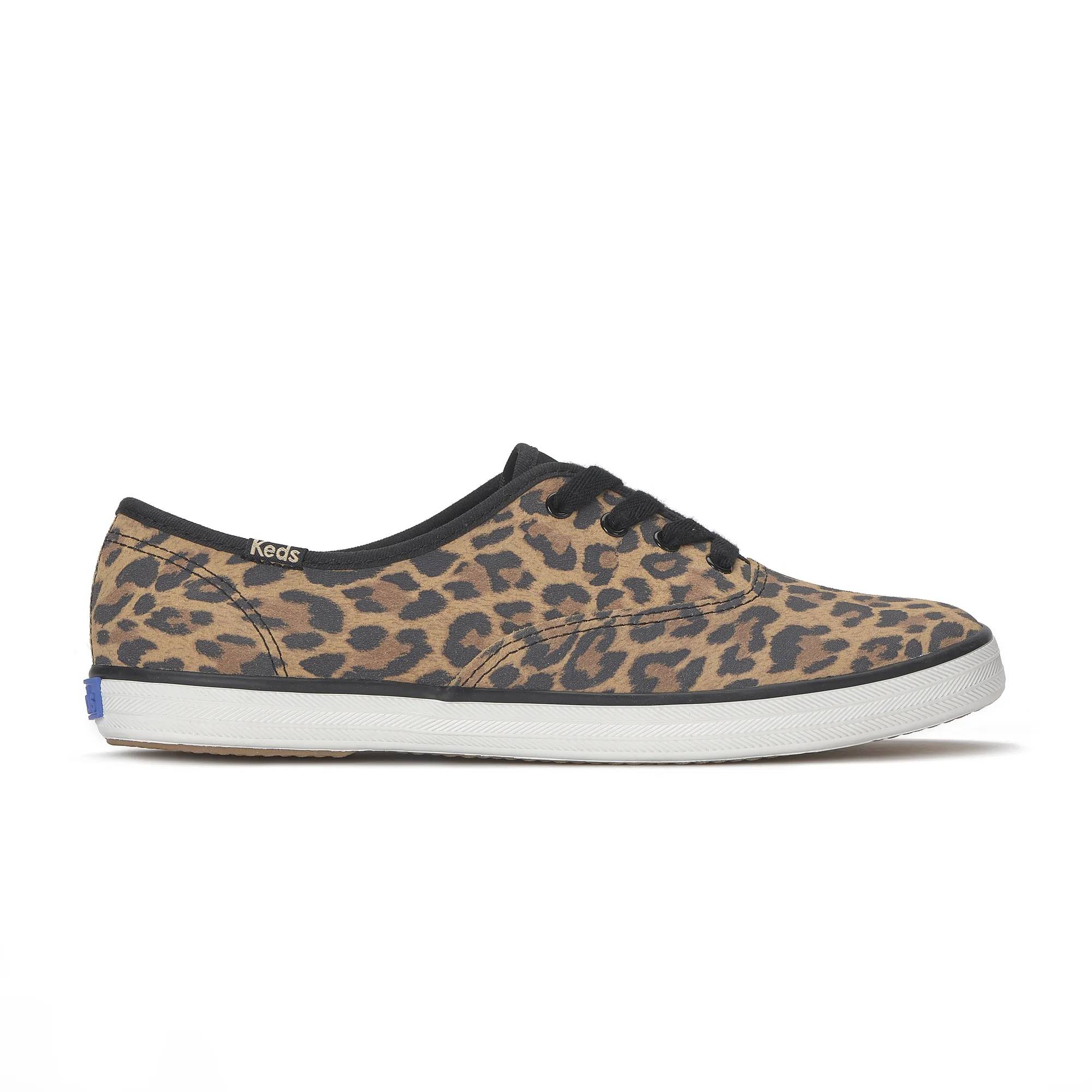 Champion Leopard Suede Lace Up Tan/Black view