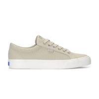 Jump Kick Perforated Leather Lace Up Oatmeal view