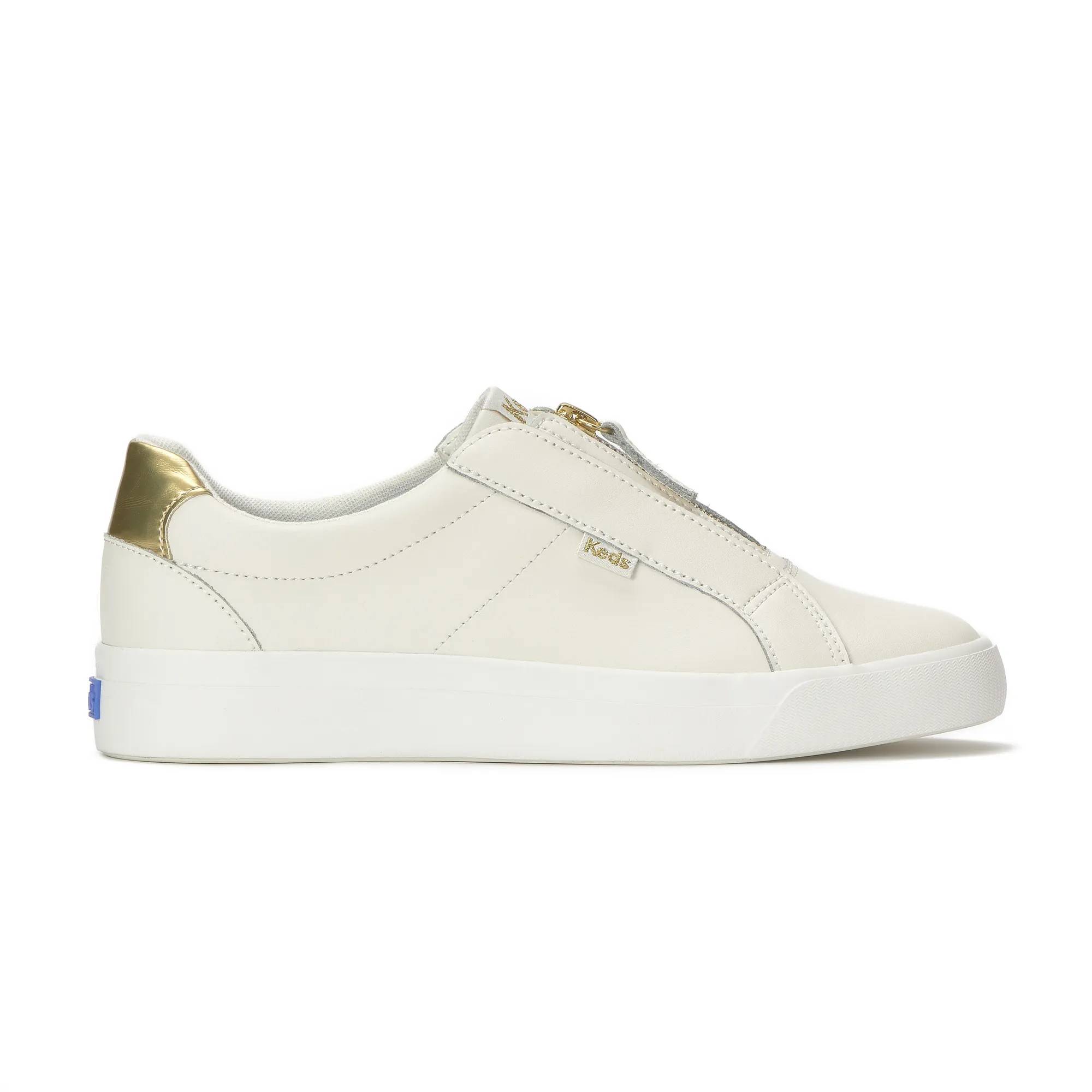 Pursuit Zip Leather Metallic Heel Snow White/Gold view