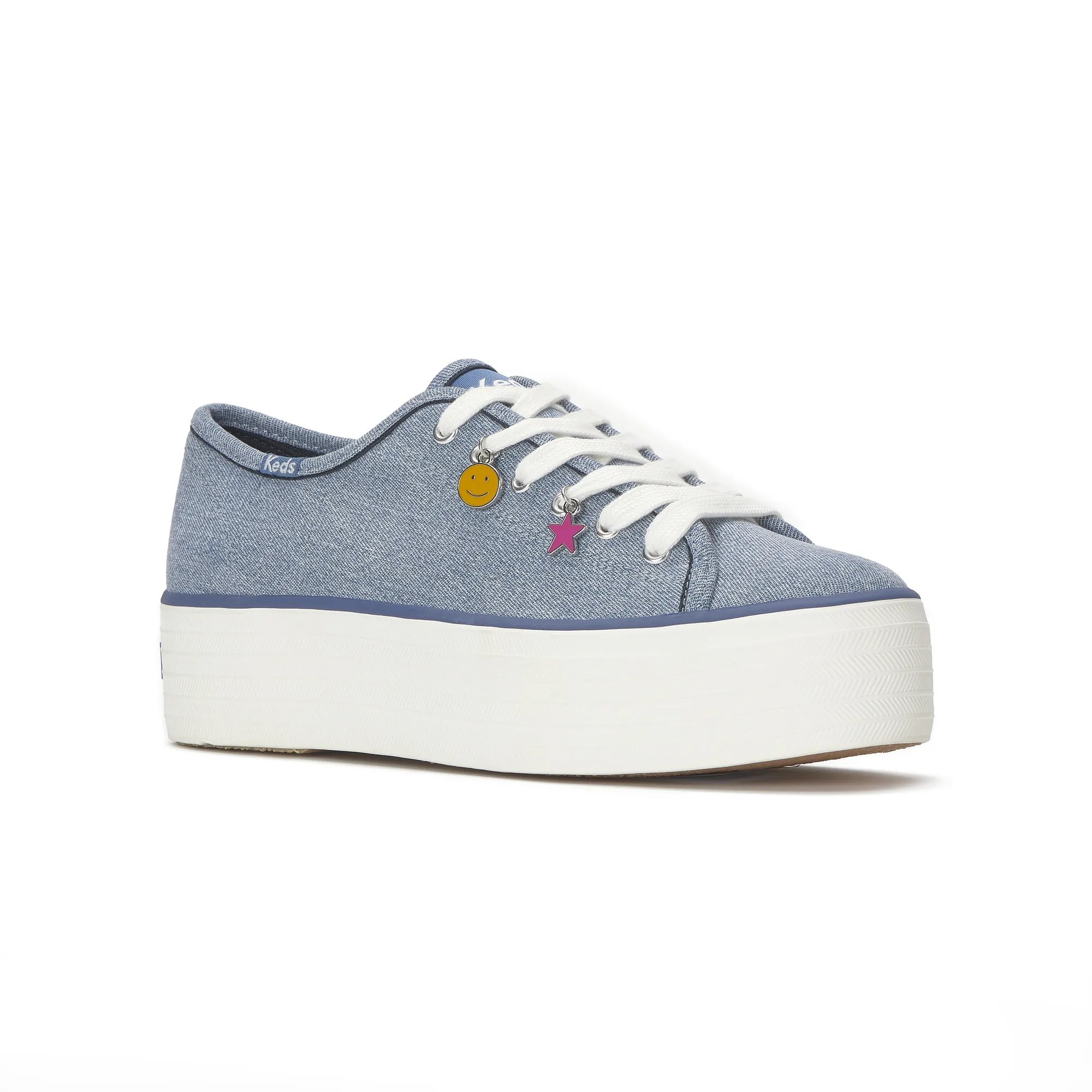 Triple Up Denim Charm Lace Up