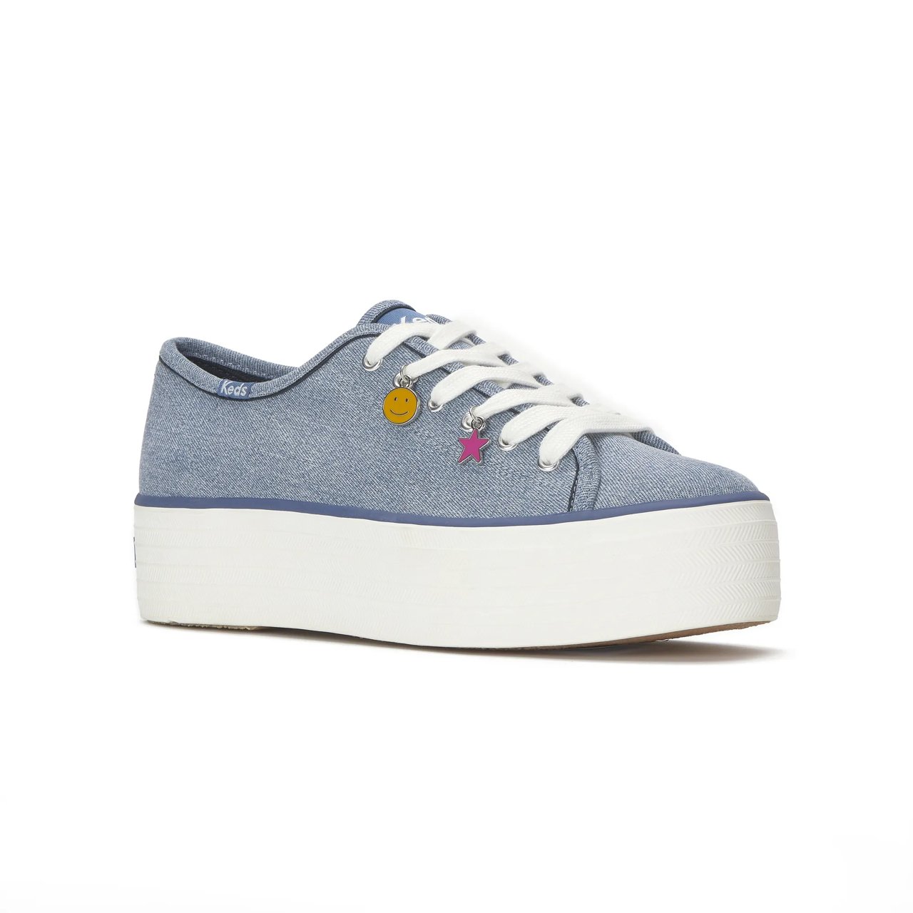 Triple Up Denim Charm Lace Up