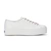 Triple Up Leather Pop Binding Lace Up Off White view