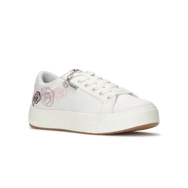 Keds Park Canvas Rose Embroidery Lace Up - Free Shipping | KEDS