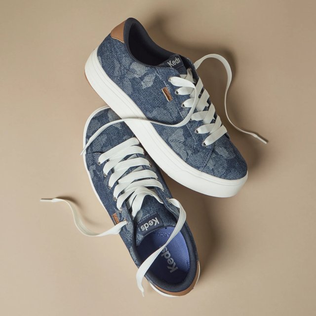 Park Floral Denim Lace Up