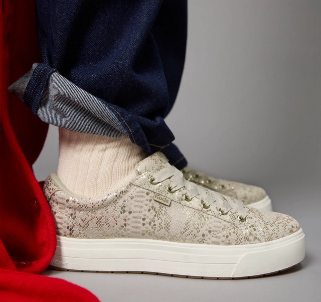 Park Metallic Snake Suede Lace Up