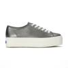 Triple Up Metallic Leather Lace Up Gunmetal view