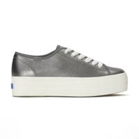 Triple Up Metallic Leather Lace Up Gunmetal view
