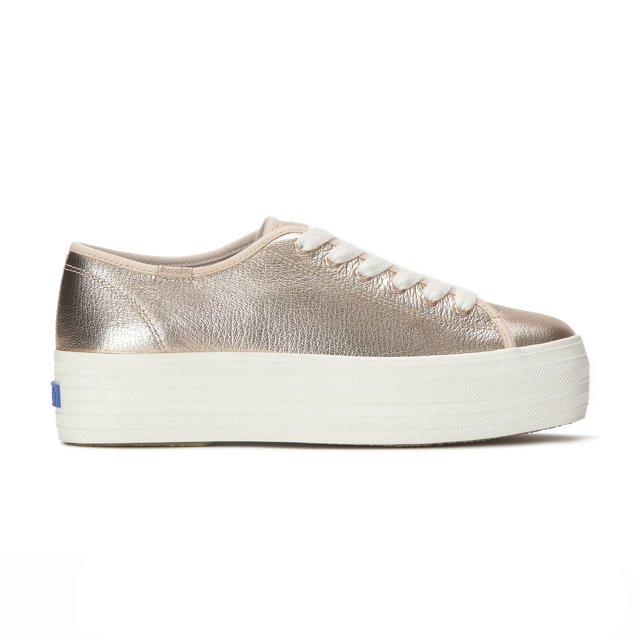 Triple Up Metallic Leather Lace Up