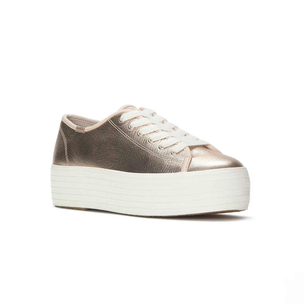 Triple Up Metallic Leather Lace Up