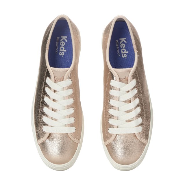 Triple Up Metallic Leather Lace Up