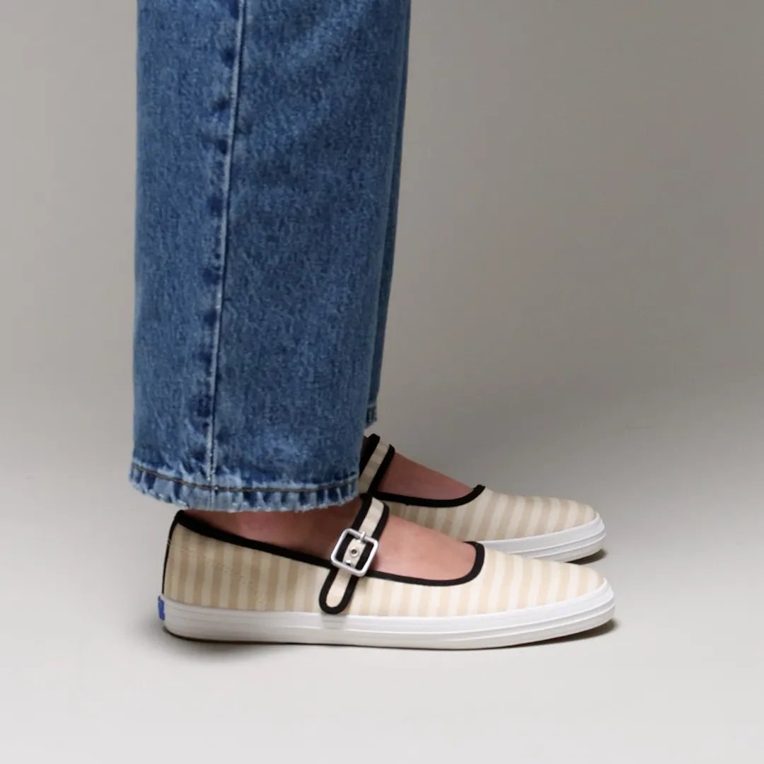 Maisie Mary Jane Printed Stripe Twill