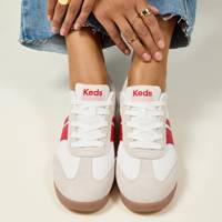 Revival Nylon/Suede/Leather Lace-Up Snow White/Keds Neon Red view