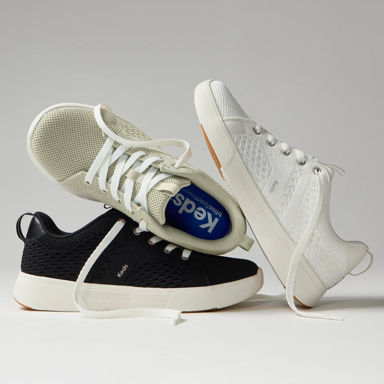 BlissWalk Textured Knit Lace-Up