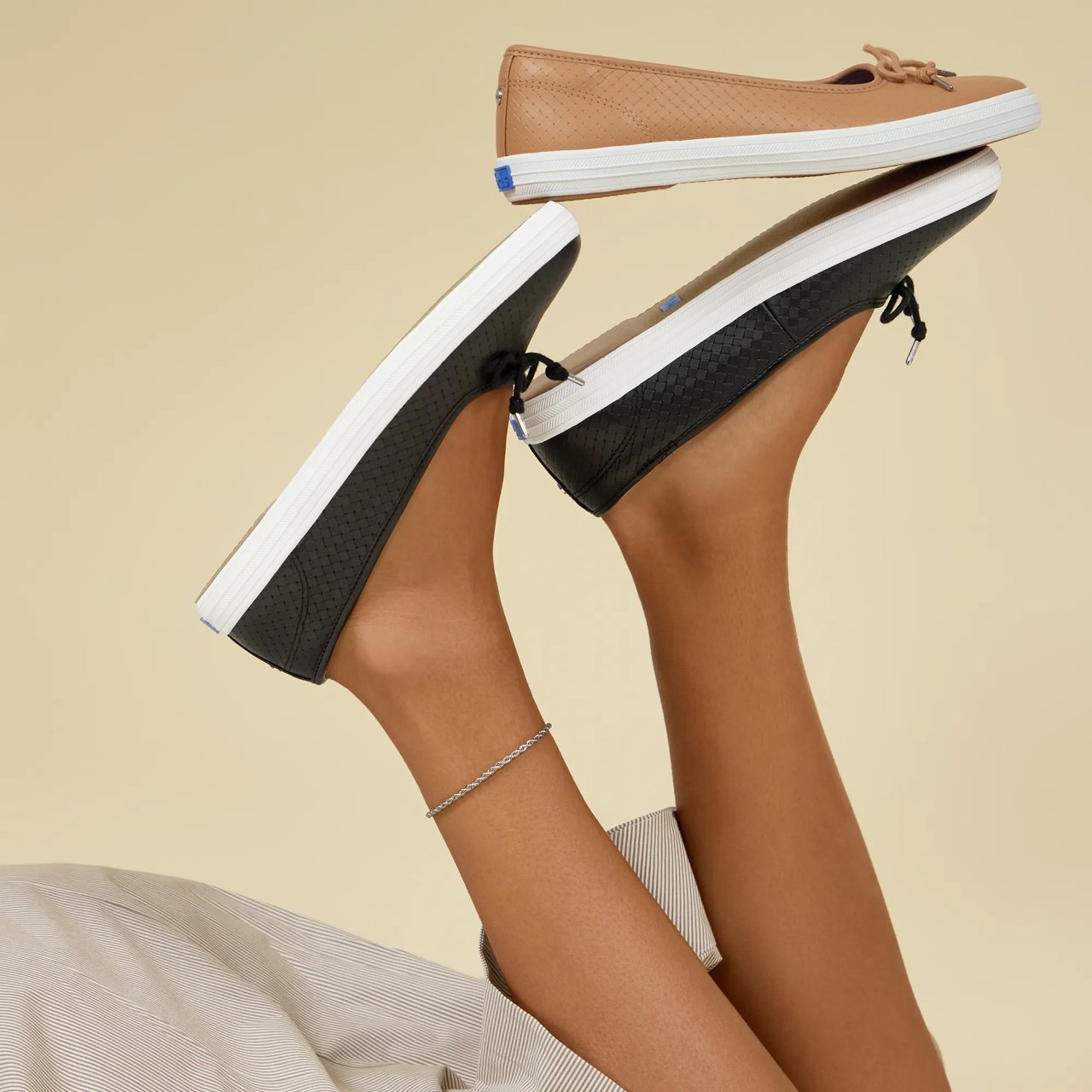 Maisie Ballet Basketweave Emboss Leather