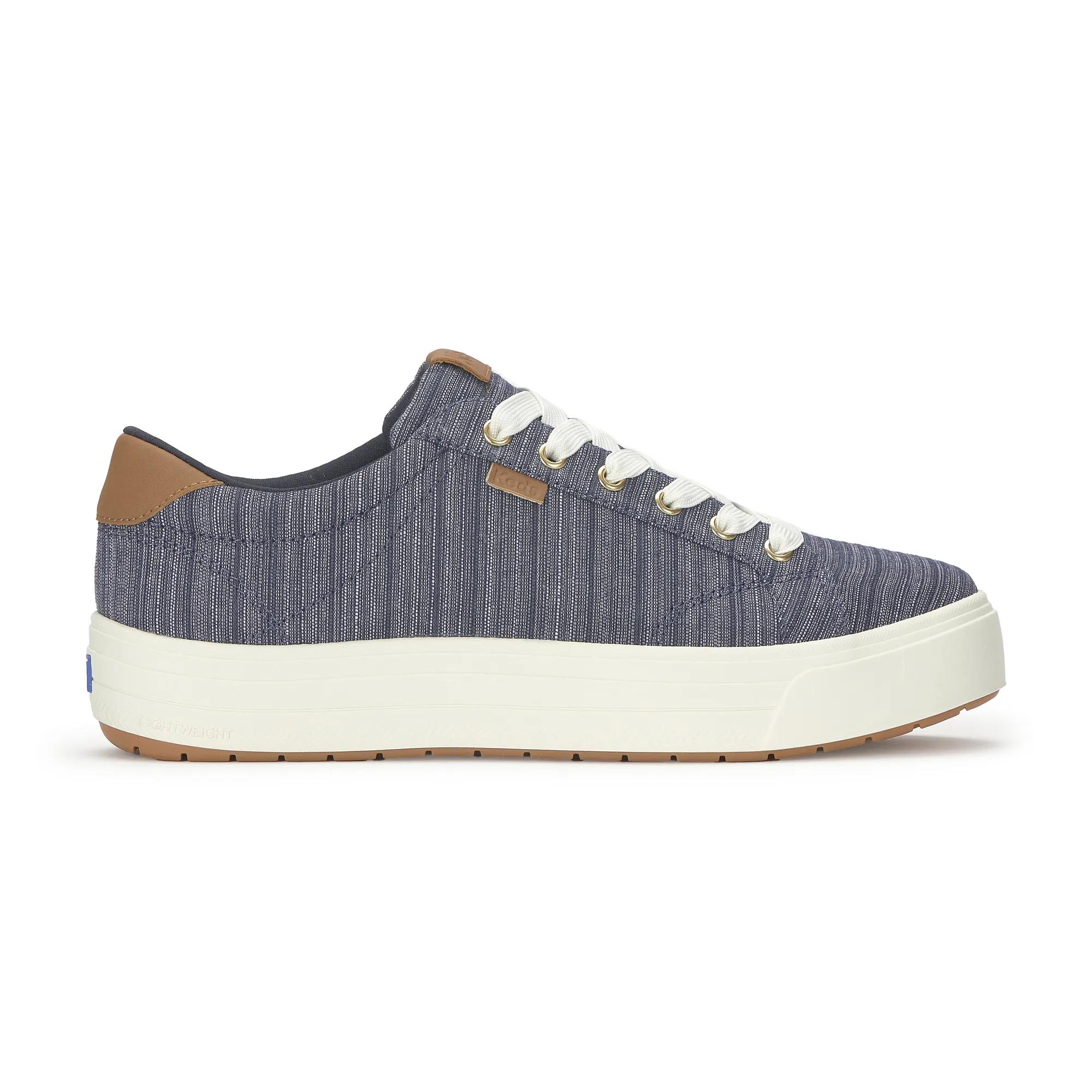 Keds Women's Park Stripe Chambray Lace-Up Canvas Sneakers in Blue size 7 - M