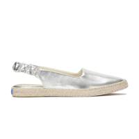 Point Slingback Metallic Leather Jute Foxing Silver view