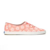 Champion Point Low Wave Canvas Floral Embroidery Lace-Up Neon Coral/Snow White view