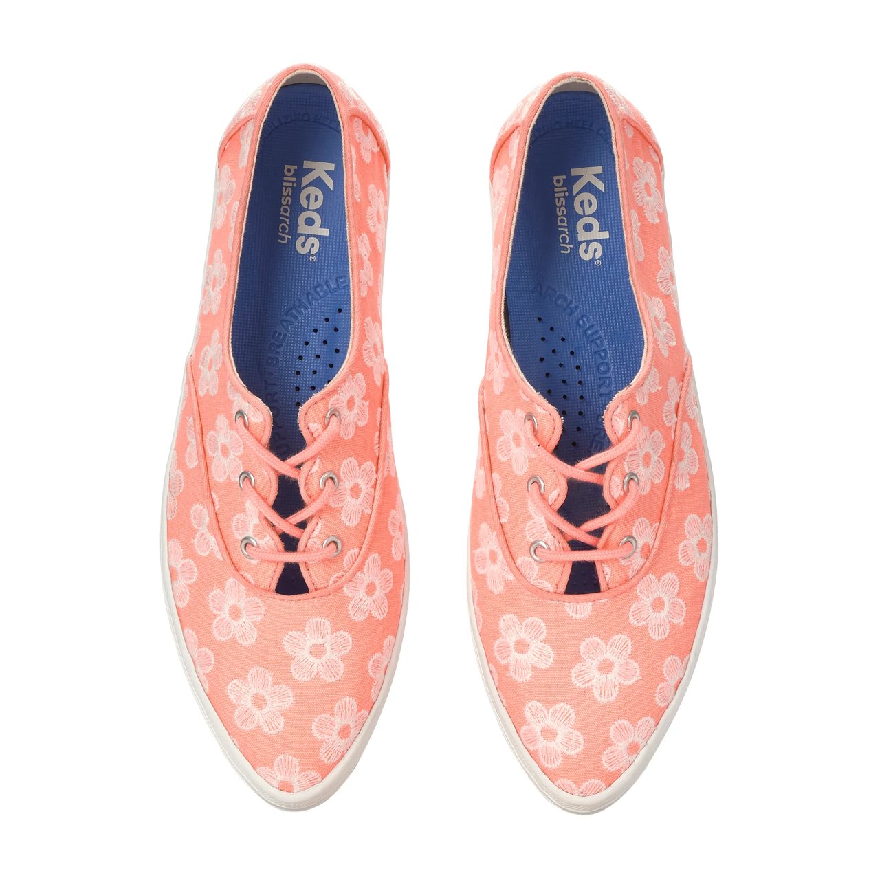 Champion Point Low Wave Canvas Floral Embroidery Lace-Up