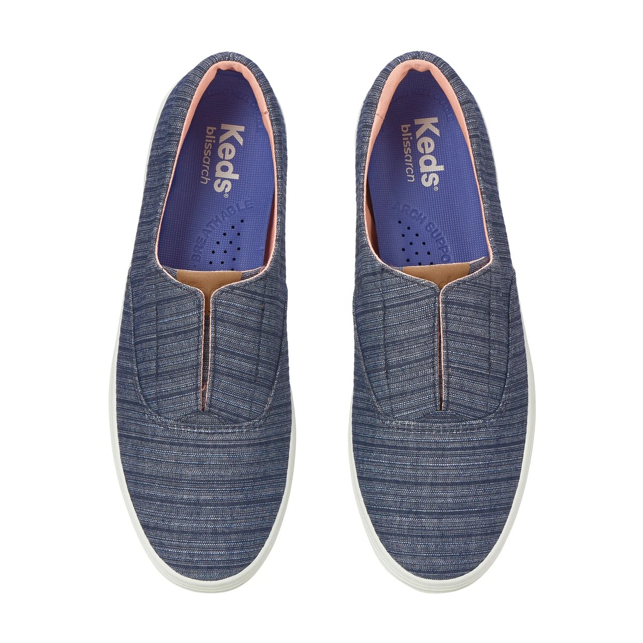 Champion Round Toe Stripe Chambray Slip-On