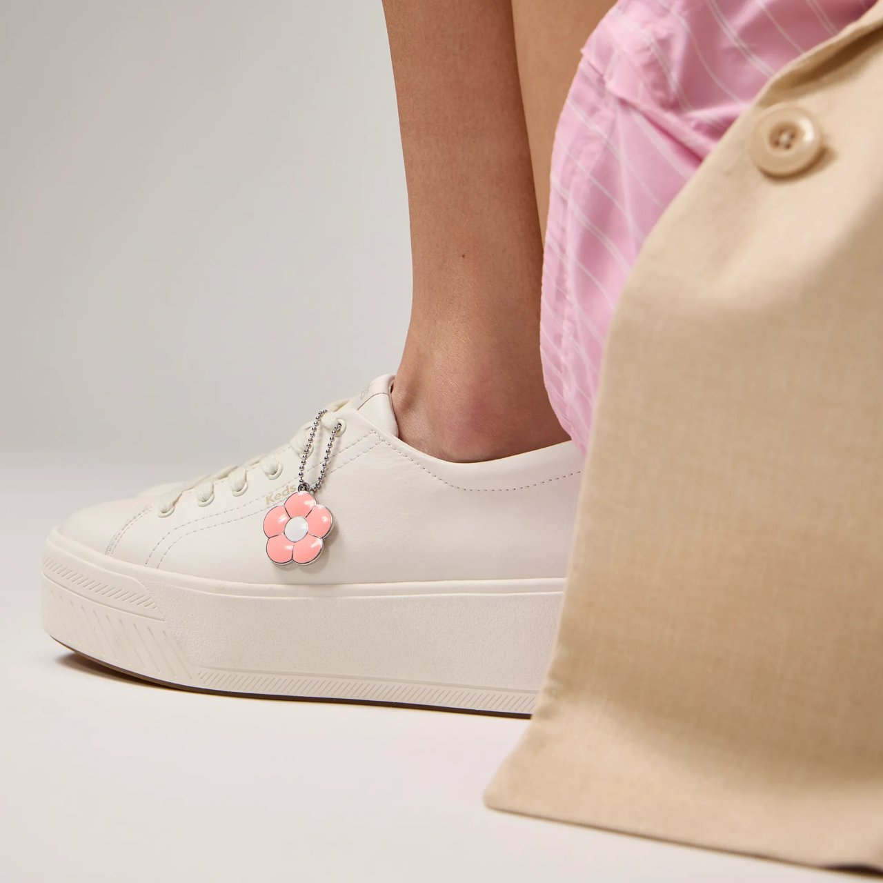 Skyler Leather Daisy Charm Lace-Up