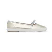 Square Toe Mary Jane Leather Mini Bow Champagne/Silver view
