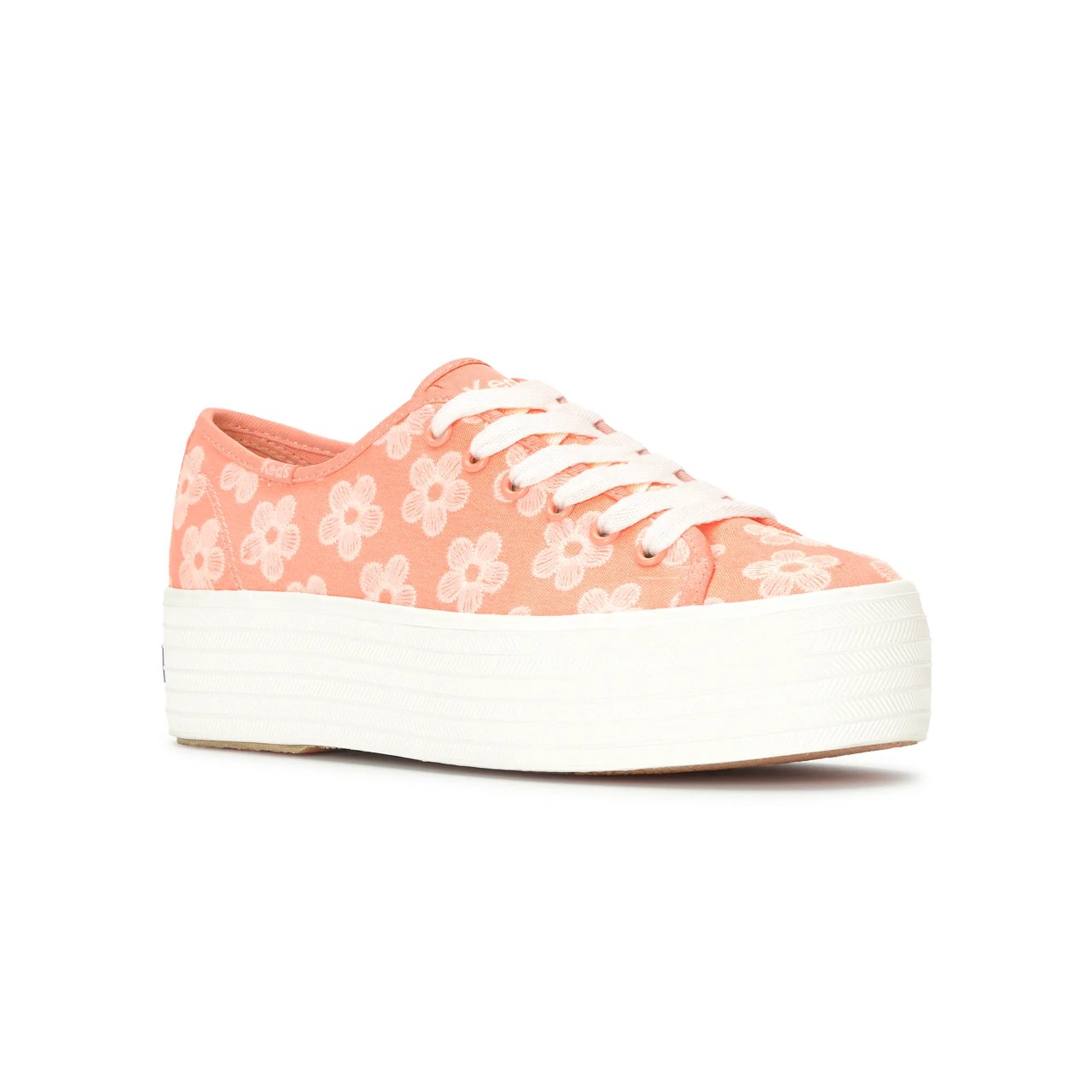 Triple Up Canvas Floral Embroidery Lace-Up