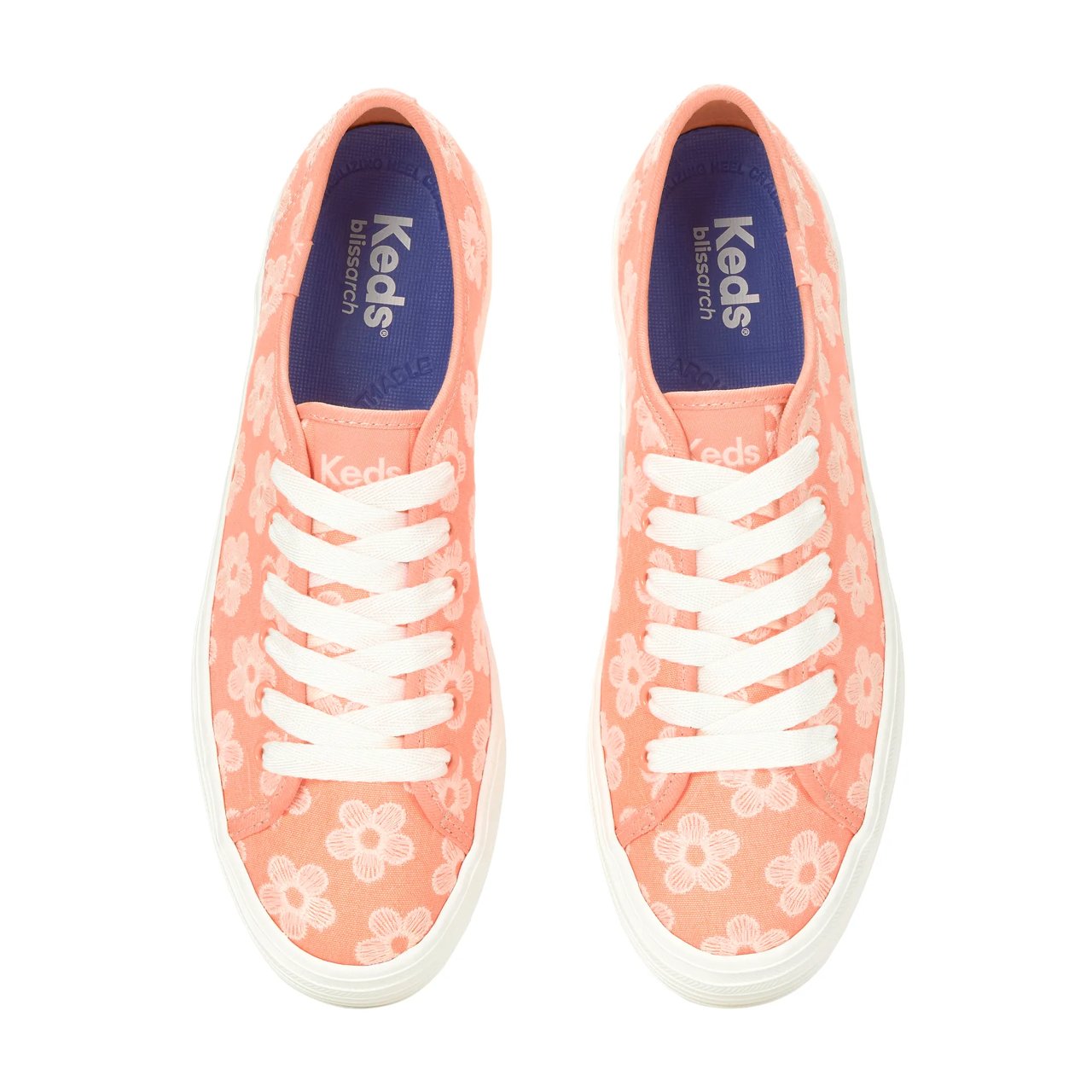 Triple Up Canvas Floral Embroidery Lace-Up